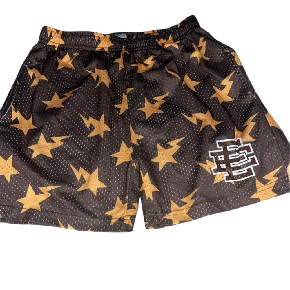Eric Emanuel X Bape Miami Basic Short ‘Yellow/Bro… - image 1